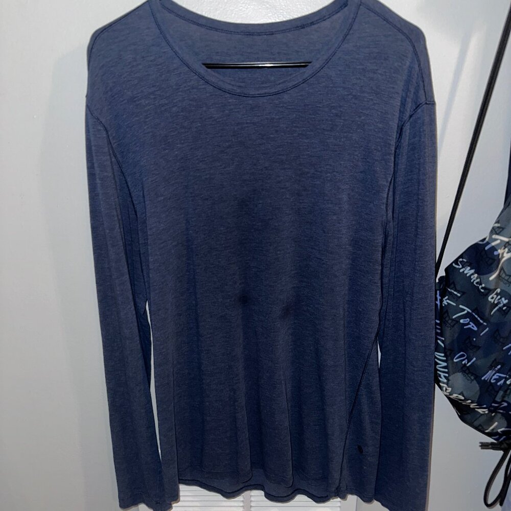 Lululemon 5 Year Basic T-Shirt Long Sleeve- Navy Blue - Men's Large
